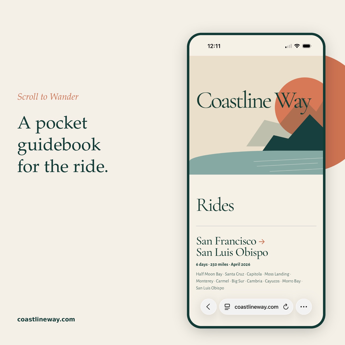 Coastline Way on a phone: a pocket guidebook for the ride